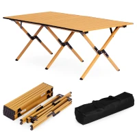 MultiGarden XLP130-14-2 Skládací kempingový stůl 120 x 60 cm s taškou, žlutý