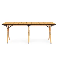 MultiGarden XLP130-14-2 Skládací kempingový stůl 120 x 60 cm s taškou, žlutý