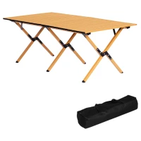 MultiGarden XLP130-14-2 Skládací kempingový stůl 120 x 60 cm s taškou, žlutý
