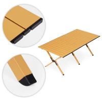 MultiGarden XLP130-14-2 Skládací kempingový stůl 120 x 60 cm s taškou, žlutý