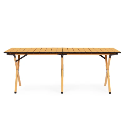 MultiGarden XLP130-14-2 Skládací kempingový stůl 120 x 60 cm s taškou, žlutý