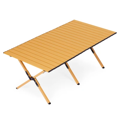 MultiGarden XLP130-14-2 Skládací kempingový stůl 120 x 60 cm s taškou, žlutý