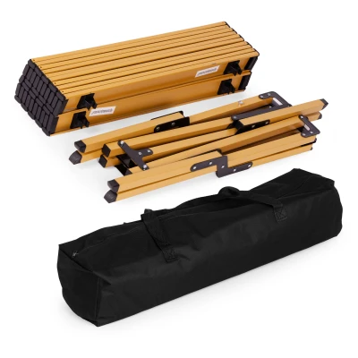 MultiGarden XLP130-14-2 Skládací kempingový stůl 120 x 60 cm s taškou, žlutý