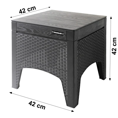 Bauerkraft H-058 Zahradní nábytek - 2 křesla s podsedáky, stolek, černý 