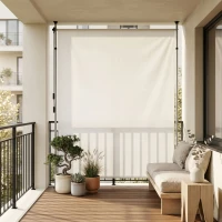 MultiGarden AW-039 Upínací výsuvný markíz s kľukou, výškovo nastaviteľný, 180 x 220 cm, béžový