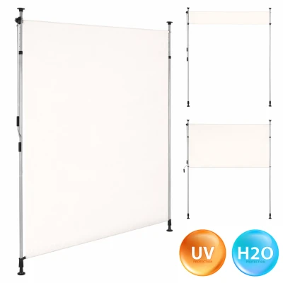 MultiGarden AW-039 Upínací výsuvný markíz s kľukou, výškovo nastaviteľný, 180 x 220 cm, béžový