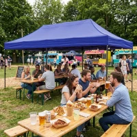 MultiGarden PAW-FGC Záhradný samorozkladací párty stan 3 x 6 m, modrý
