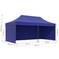 MultiGarden PAW-FGC Záhradný samorozkladací párty stan 3 x 6 m, modrý