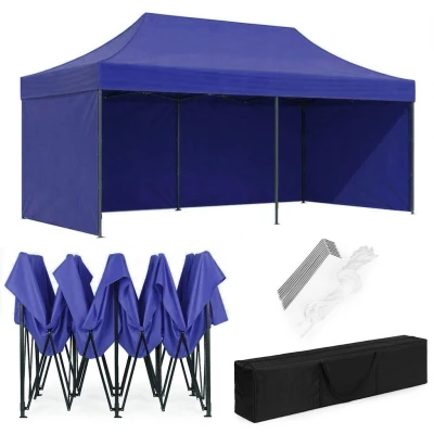 MultiGarden PAW-FGC Záhradný samorozkladací párty stan 3 x 6 m, modrý
