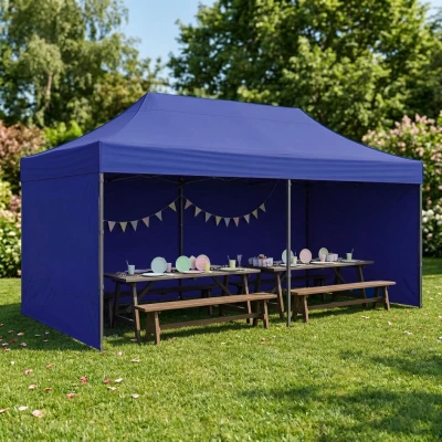 MultiGarden PAW-FGC Záhradný samorozkladací párty stan 3 x 6 m, modrý