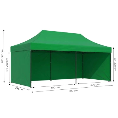 MultiGarden PAW-FGC Zahradní samorozkládací párty stan 3 x 6 m, zelený