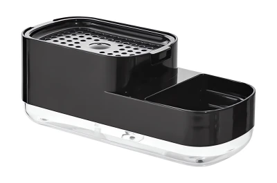 Verk 24599 Dávkovač mýdla s držákem na houbičku 400ml, černý