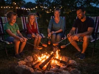 Verk 14644 Turistické skládací křeslo s polstrováním, pruhované, vícebarevné