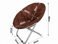 Verk 14645 Turistické skládací křeslo s polstrováním Moon Chair, hnědé