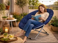 Verk 14645 Turistické skládací křeslo s polstrováním Moon Chair, modré