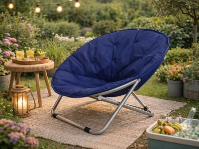 Verk 14645 Turistické skládací křeslo s polstrováním Moon Chair, modré