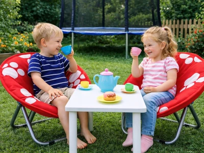 Verk 14648 Dětské skládací turistické křeslo Moon Chair 50 cm, červené