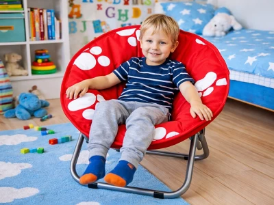 Verk 14648 Dětské skládací turistické křeslo Moon Chair 50 cm, červené