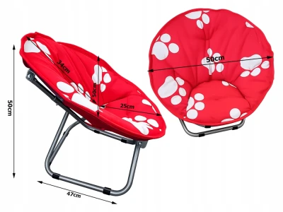 Verk 14648 Dětské skládací turistické křeslo Moon Chair 50 cm, červené