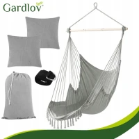 Gardlov 27387 Brazílsky závesný hojdací kreslo s vankúšmi 220 x 100 cm, sivé