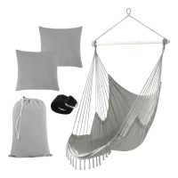 Gardlov 27387 Brazílsky závesný hojdací kreslo s vankúšmi 220 x 100 cm, sivé