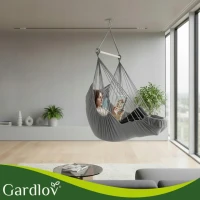 Gardlov 27387 Brazílsky závesný hojdací kreslo s vankúšmi 220 x 100 cm, sivé