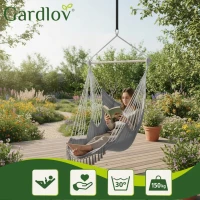 Gardlov 27387 Brazílsky závesný hojdací kreslo s vankúšmi 220 x 100 cm, sivé
