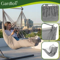 Gardlov 27387 Brazílsky závesný hojdací kreslo s vankúšmi 220 x 100 cm, sivé