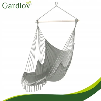 Gardlov 27387 Brazílsky závesný hojdací kreslo s vankúšmi 220 x 100 cm, sivé