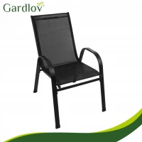 Gardlov 27566 Sada záhradných stoličiek, stohovateľné, 4 ks, čierne 