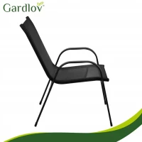 Gardlov 27566 Sada záhradných stoličiek, stohovateľné, 4 ks, čierne 