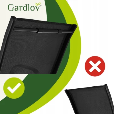 Gardlov 27566 Sada záhradných stoličiek, stohovateľné, 4 ks, čierne 