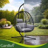 Gardlov 27652 Zavesené hojdacie kreslo s vankúšmi 185 cm, nosnosť až 150 kg, čierne
