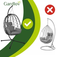 Gardlov 27652 Zavesené hojdacie kreslo s vankúšmi 185 cm, nosnosť až 150 kg, čierne