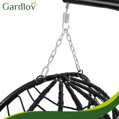 Gardlov 27652 Zavesené hojdacie kreslo s vankúšmi 185 cm, nosnosť až 150 kg, čierne