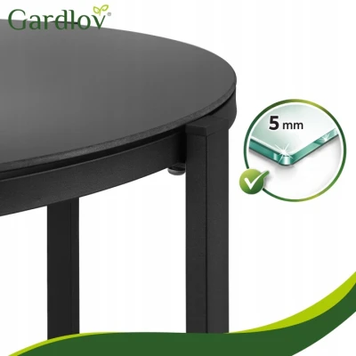 Gardlov 27622 Sada balkónového nábytku: pohovka, 2 kreslá, stôl, 4 ks, čierna