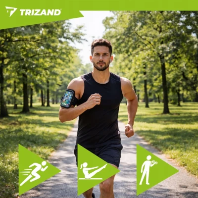 Trizand 27584 Sportovní pouzdro na ruku 19 x 47,5 cm, černé