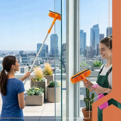 Ruhhy 27685 Teleskopická stierka na okná 180 cm, 3 v 1, oranžová