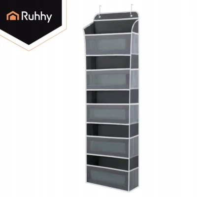 Ruhhy 27606 Zavesný organizér na dvere, 5 políc, 142 x 40 x 17 cm, sivý