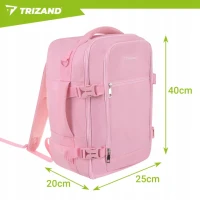 Trizand 27658 Cestovní batoh do letadla 20 l, 40 x 25 x 20 cm, růžový
