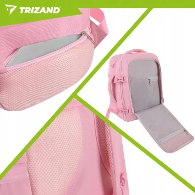 Trizand 27658 Cestovní batoh do letadla 20 l, 40 x 25 x 20 cm, růžový