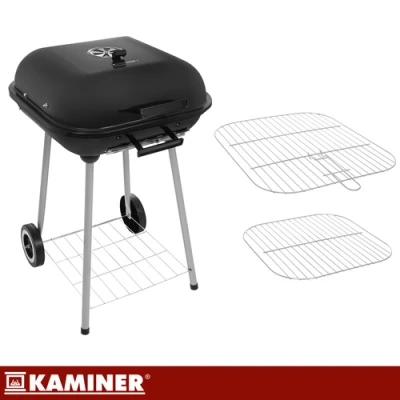 Kaminer 27321 Zahradní gril s kolečky na dřevěné uhlí 53 x 77 x 46 cm