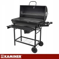Kaminer 27315 Záhradný gril na drevené uhlie s kolieskami, 108 x 67 x 96 cm, teplomer