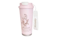 Verk 07387 Termohrnek Coffee s poutkem, nerez, 530 ml, růžový