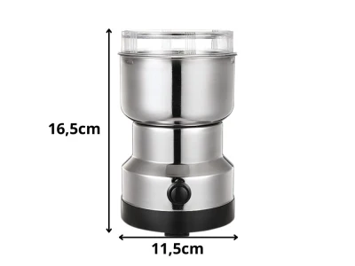 Verk 07390 Elektrický mlýnek na kávu 150 W, 100 ml, stříbrný