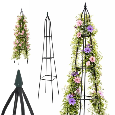 Luaro KX3304 Pergola zahradní kovová kuželová 195 x 39 x 39 cm, černá