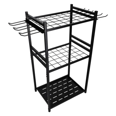Luaro KX2851 Stojan na zahradní nářadí, ocel, 81 x 43 x 30 cm, černý