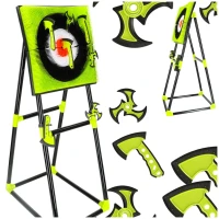 KIK KX3820 Silikonový terč + házecí sekery a hvězdice, stojan, sada XXL