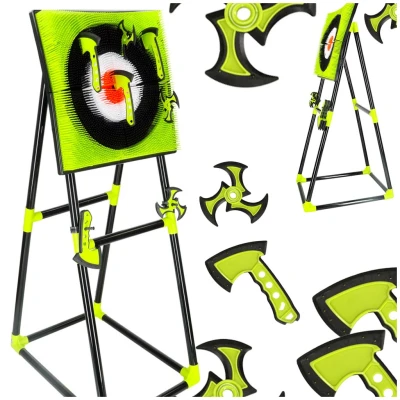 KIK KX3820 Silikonový terč + házecí sekery a hvězdice, stojan, sada XXL