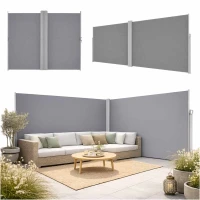 Luaro KX2865 Bočná terasová markíza v kazete 180 x 620 cm, sivá